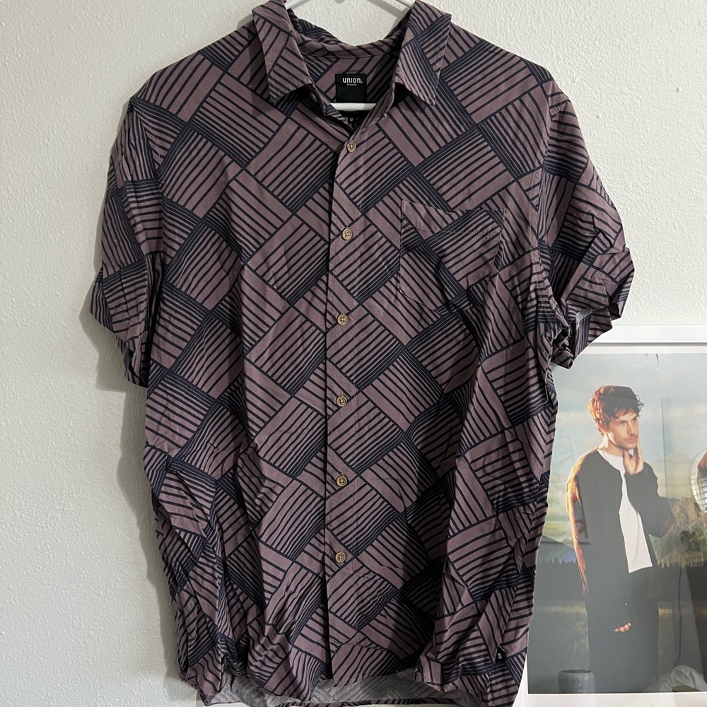 Men's Purple Patterned Shirt